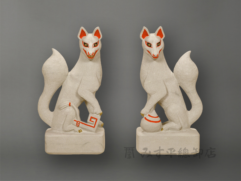 キツネ(白河石製、特上) | 神棚 神具の専門店 みす平總卸店 上野・浅草