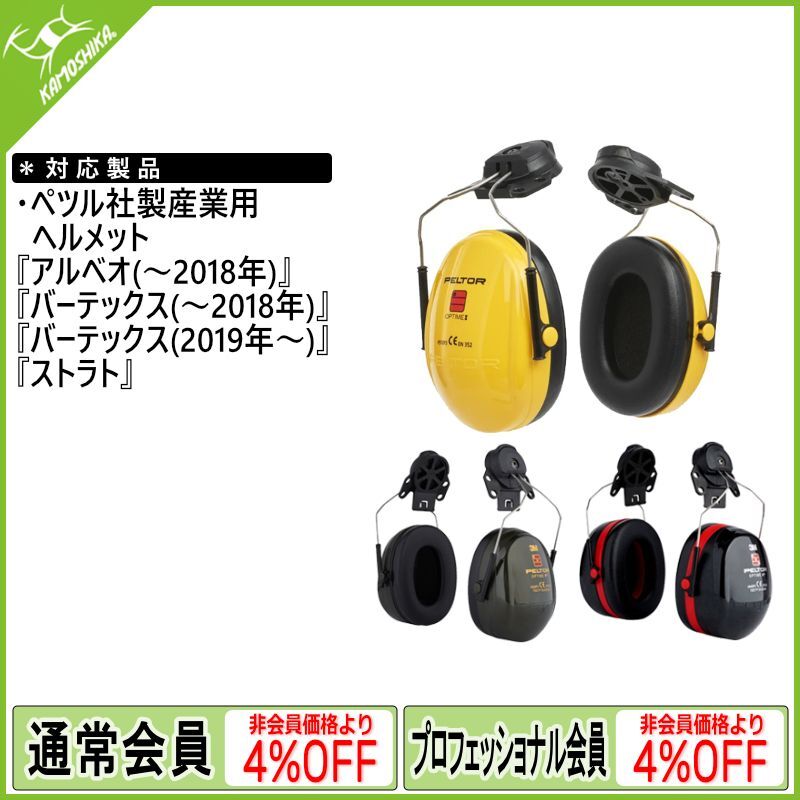 3M ペルター イヤーマフ(ペツル社製産業用ヘルメット取付可)