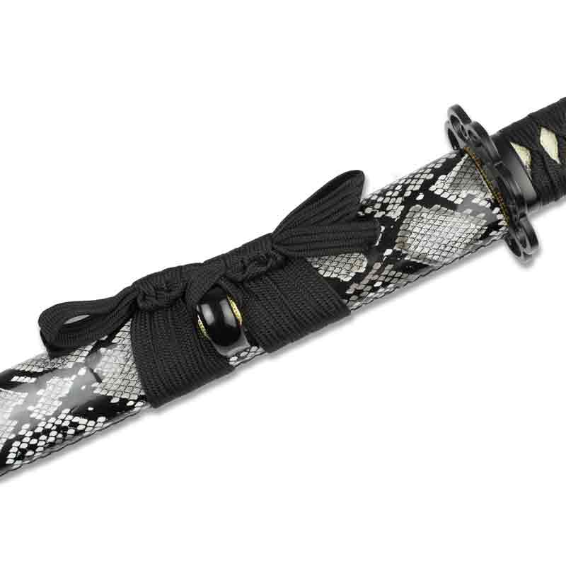 Ghost Viper Katana - Rattlesnake Print Sword - Black and White