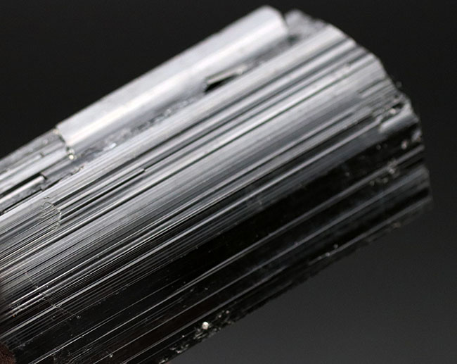 見事な柱状結晶を示すブラックトルマリン（Black Tourmalin）の原石