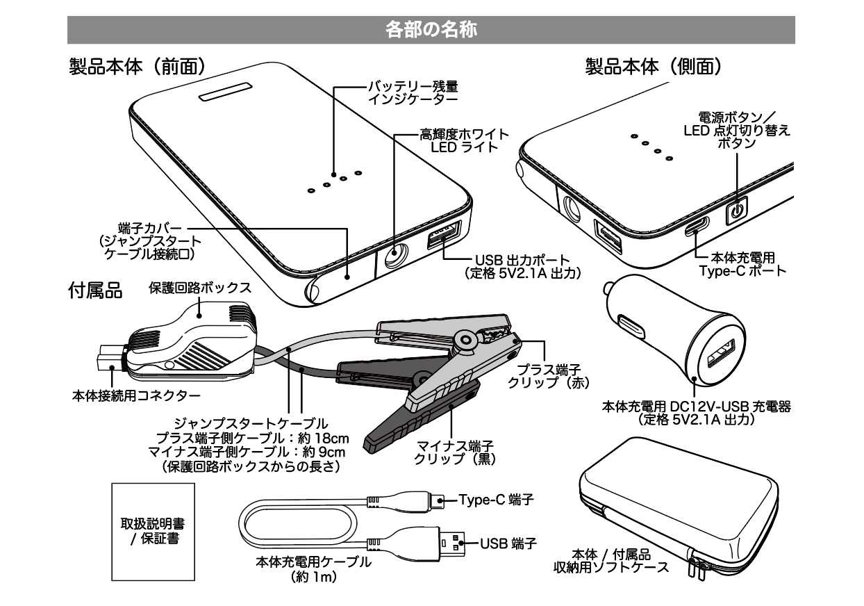 ジャンプスターター 5400mAh – カシムラ