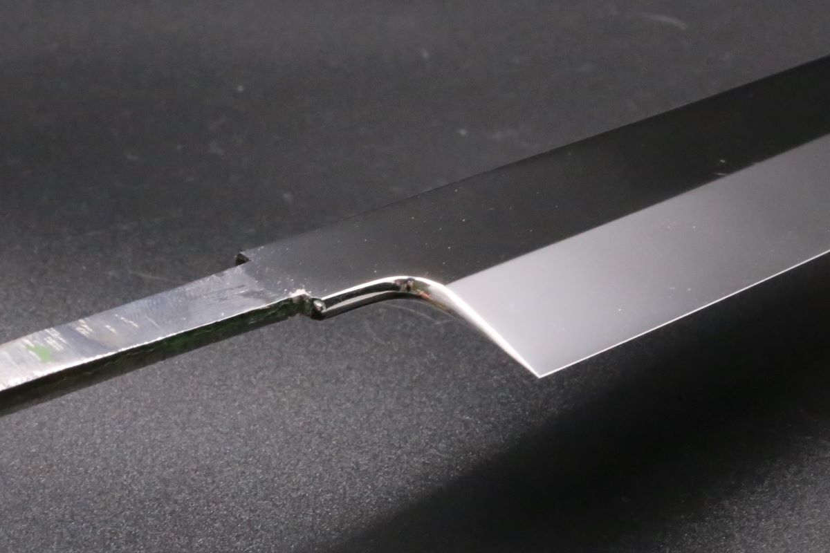 剣型 切付柳刃 V金10号 390mm 全鋼本焼 鏡面仕上げ 中川悟志作-歌舞伎