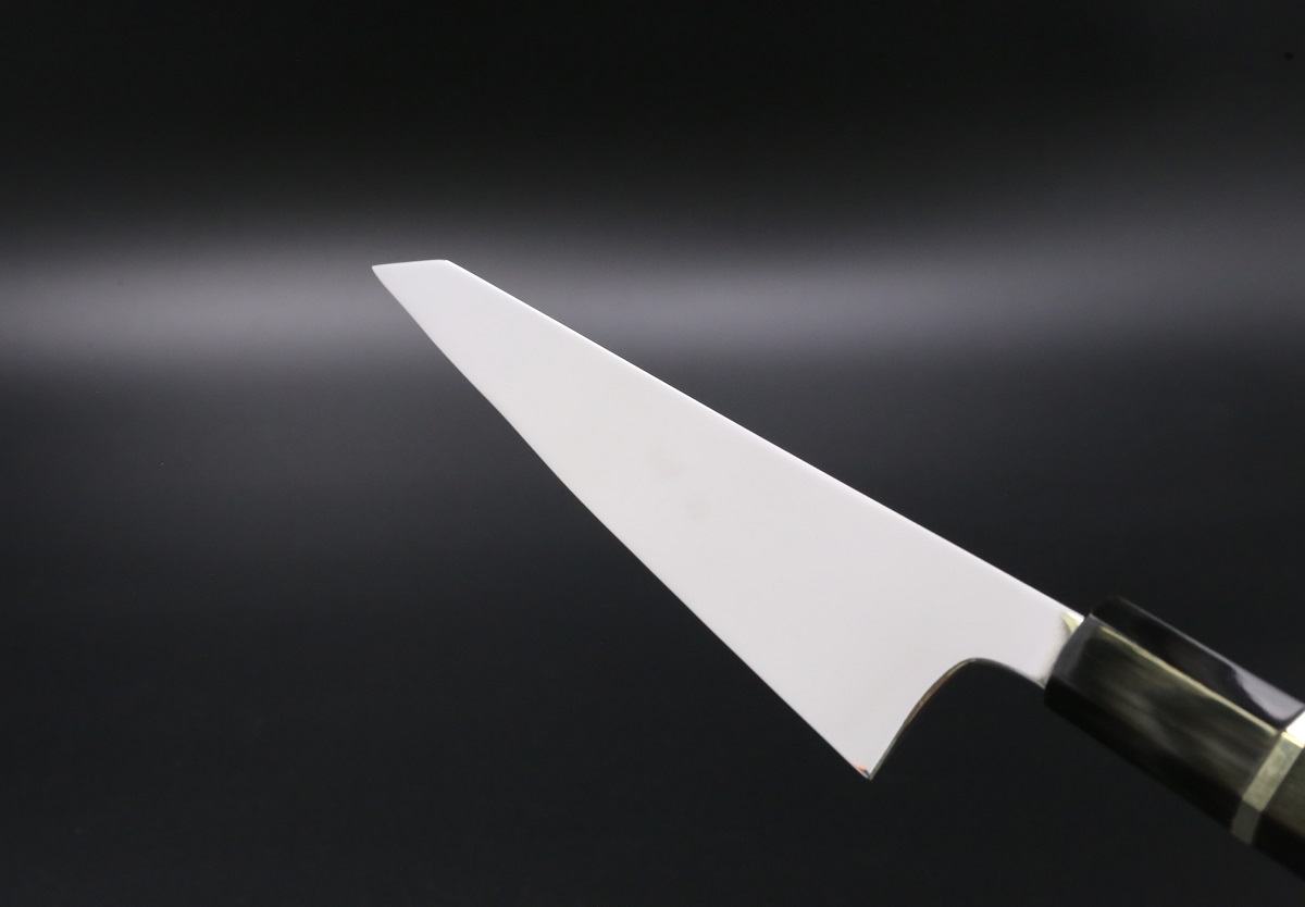 骨スキ V金10号 150mm 全鋼本焼 全鏡面 黒檀柄-歌舞伎ナイフ