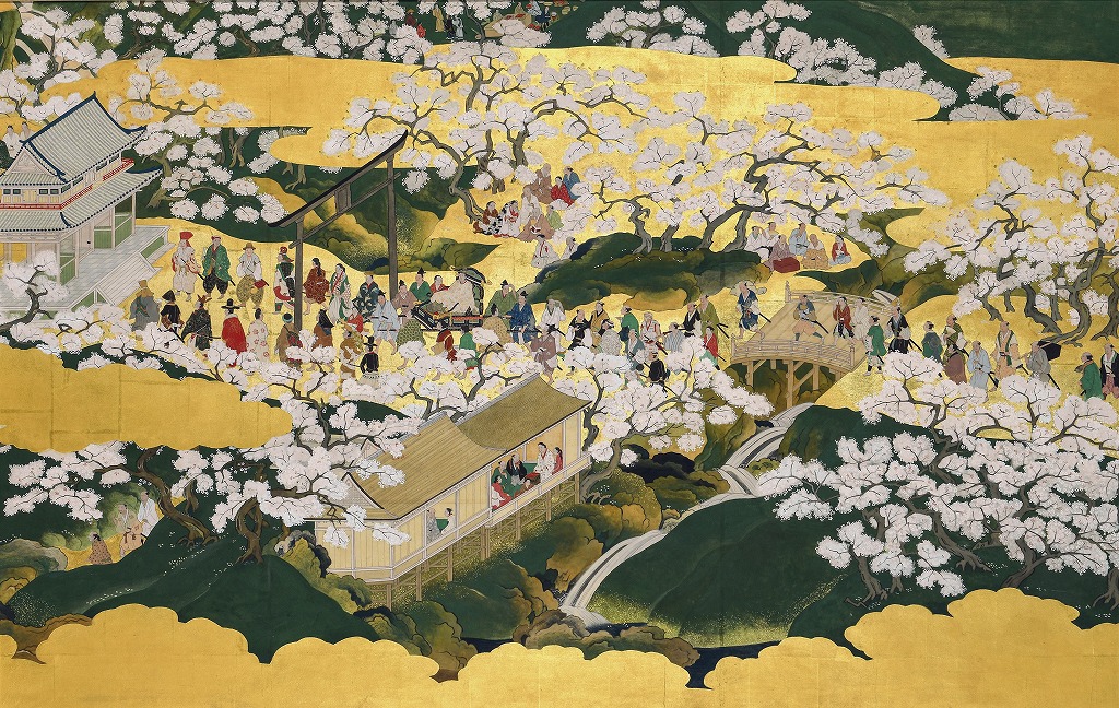 細見美術館所蔵『吉野花見図屏風』部分模写 | 京都市立芸術大学