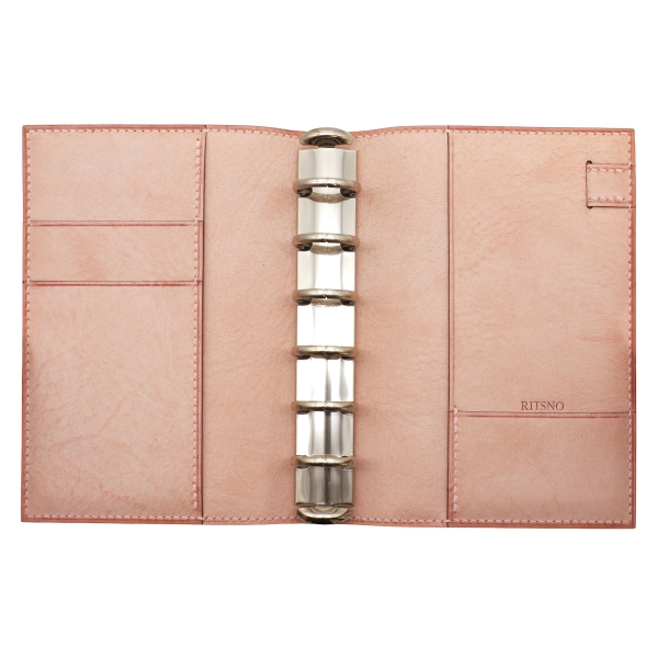 システム手帳 プレミア アラスカ ミニ6サイズ リング径20mm【ローズ