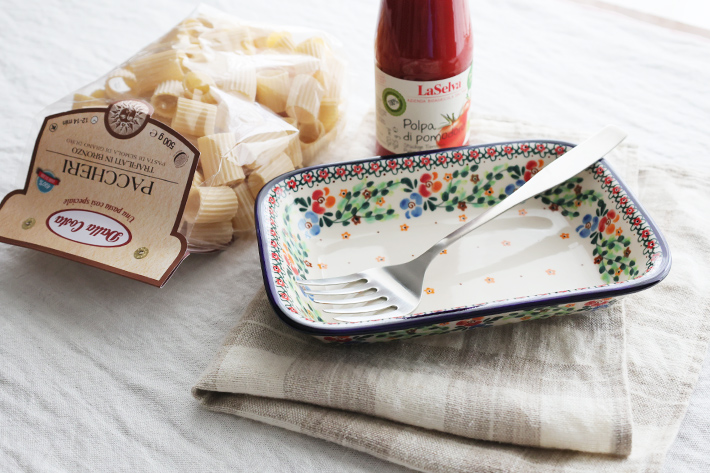 オーブン皿・スクエア・中・ポーリッシュポタリー(ポーランド食器)