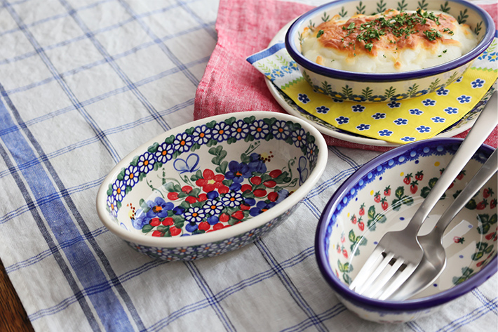 オーブン皿・ミニ・ポーリッシュポタリー(ポーランド食器)