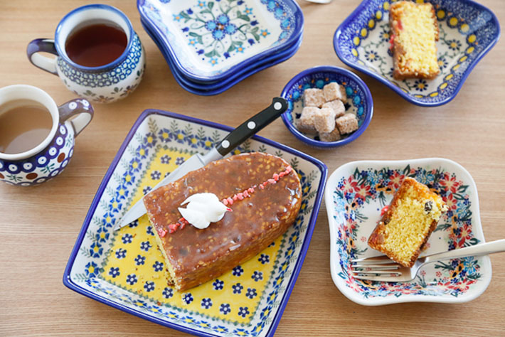 角皿・20×20cmポーリッシュポタリー(ポーランド食器)