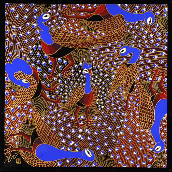 シルクスクリーン「鳥獣華図」Peacock｜Ki-Yan Stuzio ONLINE