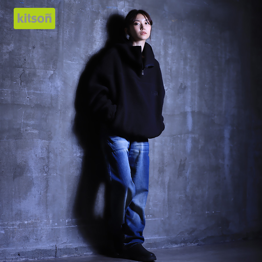 maho × Kitson me コラボボアハーフZIPパーカー