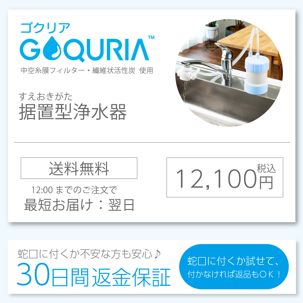 有機フッ素化合物（PFOS/PFOA）除去対応浄水器 据置型浄水器 GOQURIA