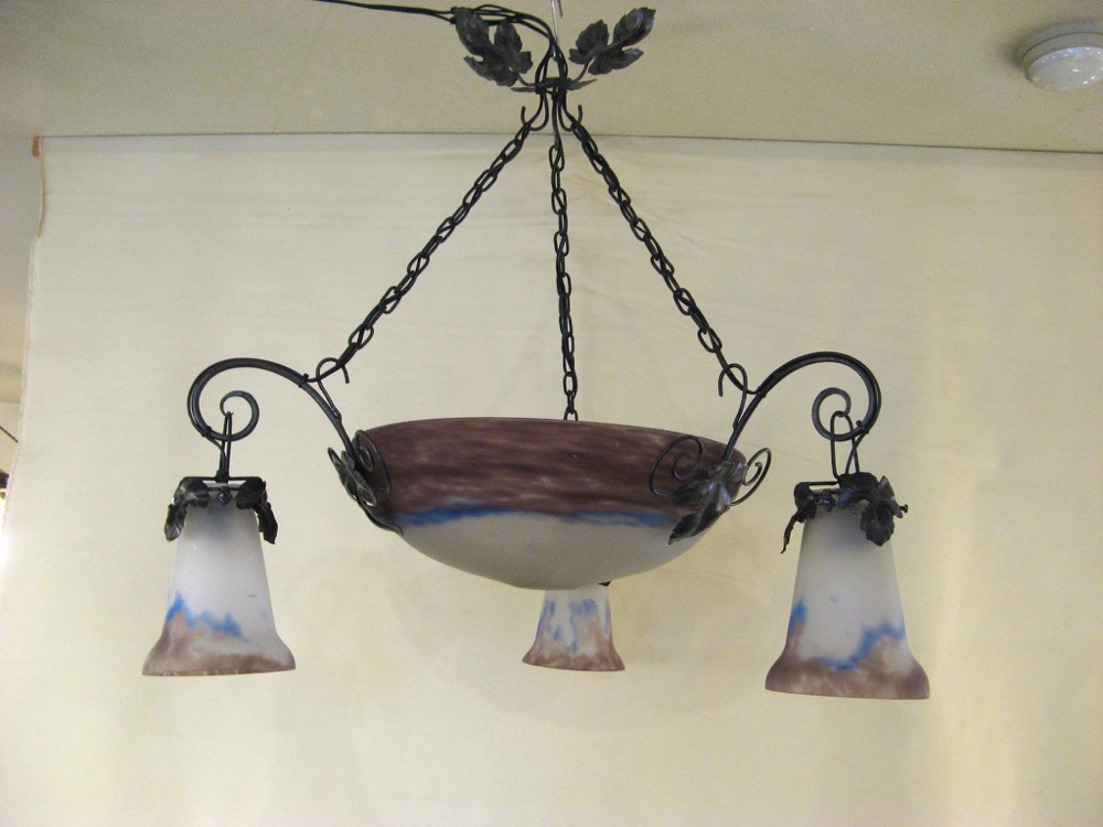 フランス アンティーク ミューラー アイアン 4灯 シャンデリア | キヤ