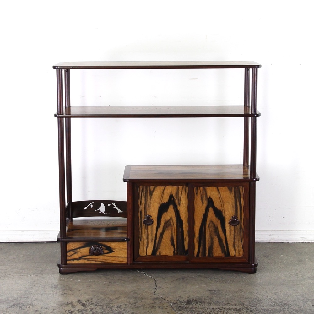 日本 昭和初期 黒柿 違い棚 | キヤアンティークス
