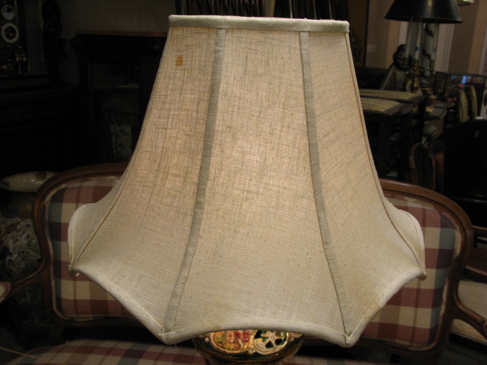 イタリア ヴィンテージ カポディモンテ ハンドペイント テーブルランプ