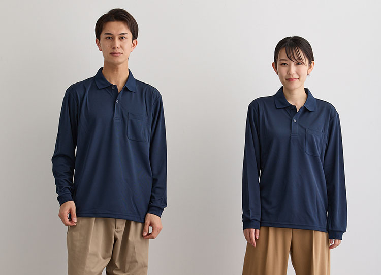TS-00335-ALP ドライ長袖ポロシャツ（ポケット付）【キラメック アパレル】