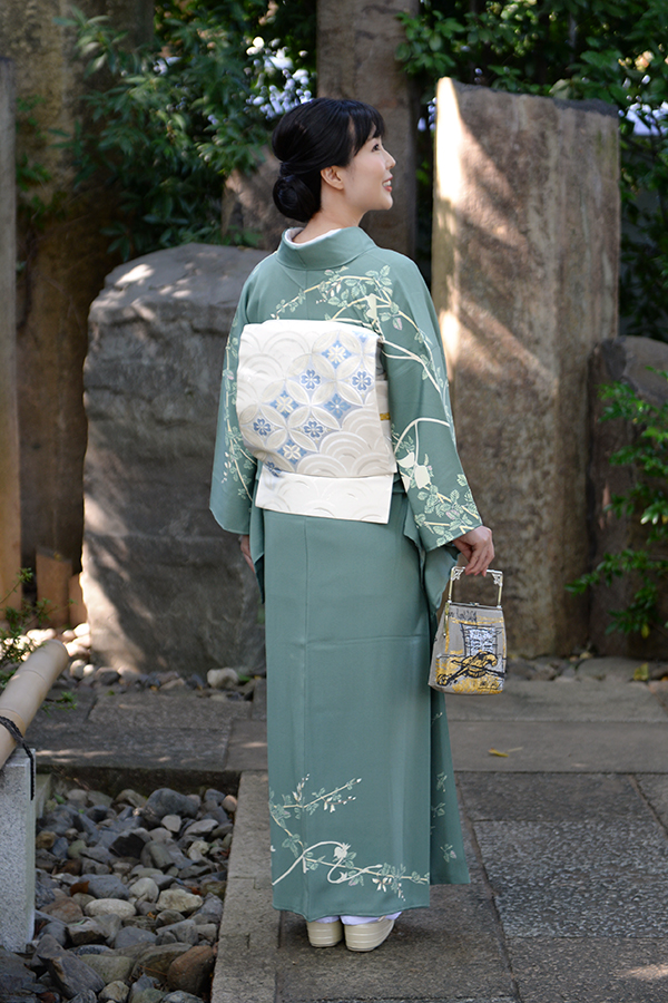 銀座【着物2826】日本工芸会正会員 由水煌人作 本加賀友禅 訪問着