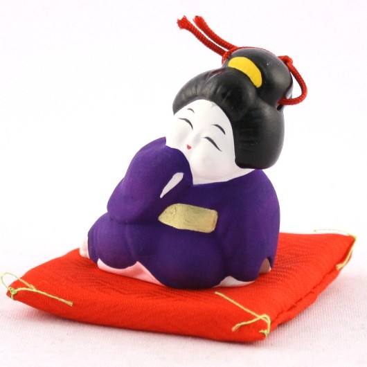 土鈴 お福さん （紫）・縁起物 / 京都の人形・こけし・和雑貨通販