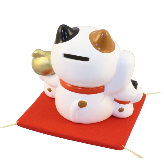 貯金箱 幸せ家族 招き猫（小）みけ・縁起物 / 京都の人形・こけし・和