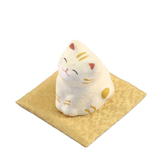 ちぎり和紙 金運にゃんこ 茶トラ猫・縁起物 / 京都の人形・こけし・和