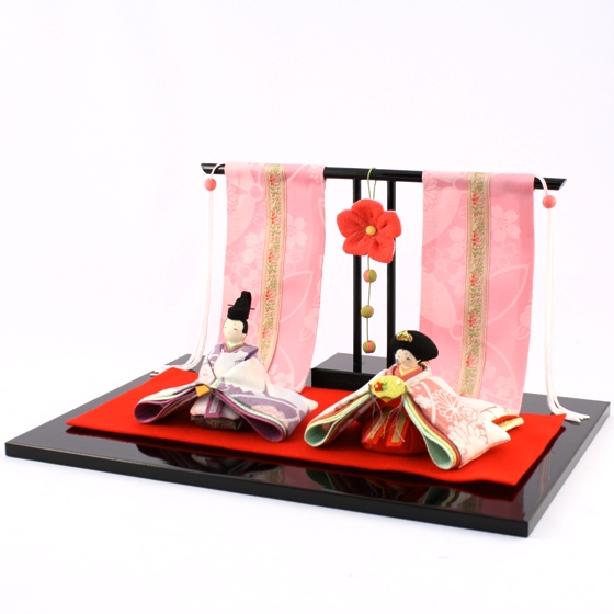 桃几帳付き 花雅雛（ももきちょうつき はなみやびびな）・雛人形