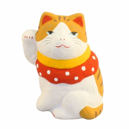おめかし猫（茶白）・縁起物 / 京都の人形・こけし・和雑貨通販│木村