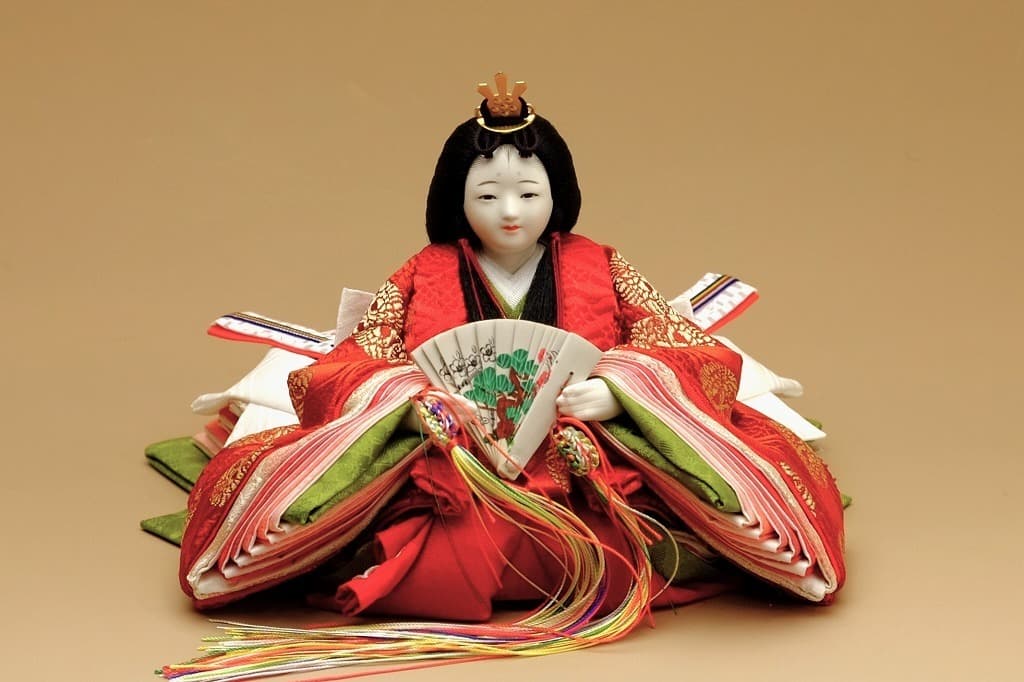 磊楽人形工房監修 夢香雛「桐竹鳳凰麴塵群青」 ひな人形 親王飾り 人形