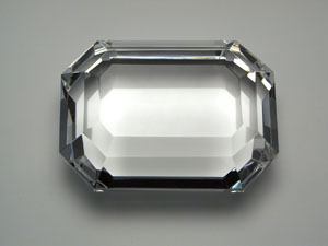 クリスタル・ペーパーウエイト（多面カット・エメラルド形）,ES-PW