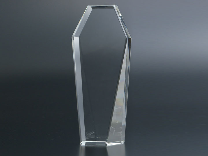 クリスタルガラス記念品・オリジナル名入 ロング・ヘキサゴン