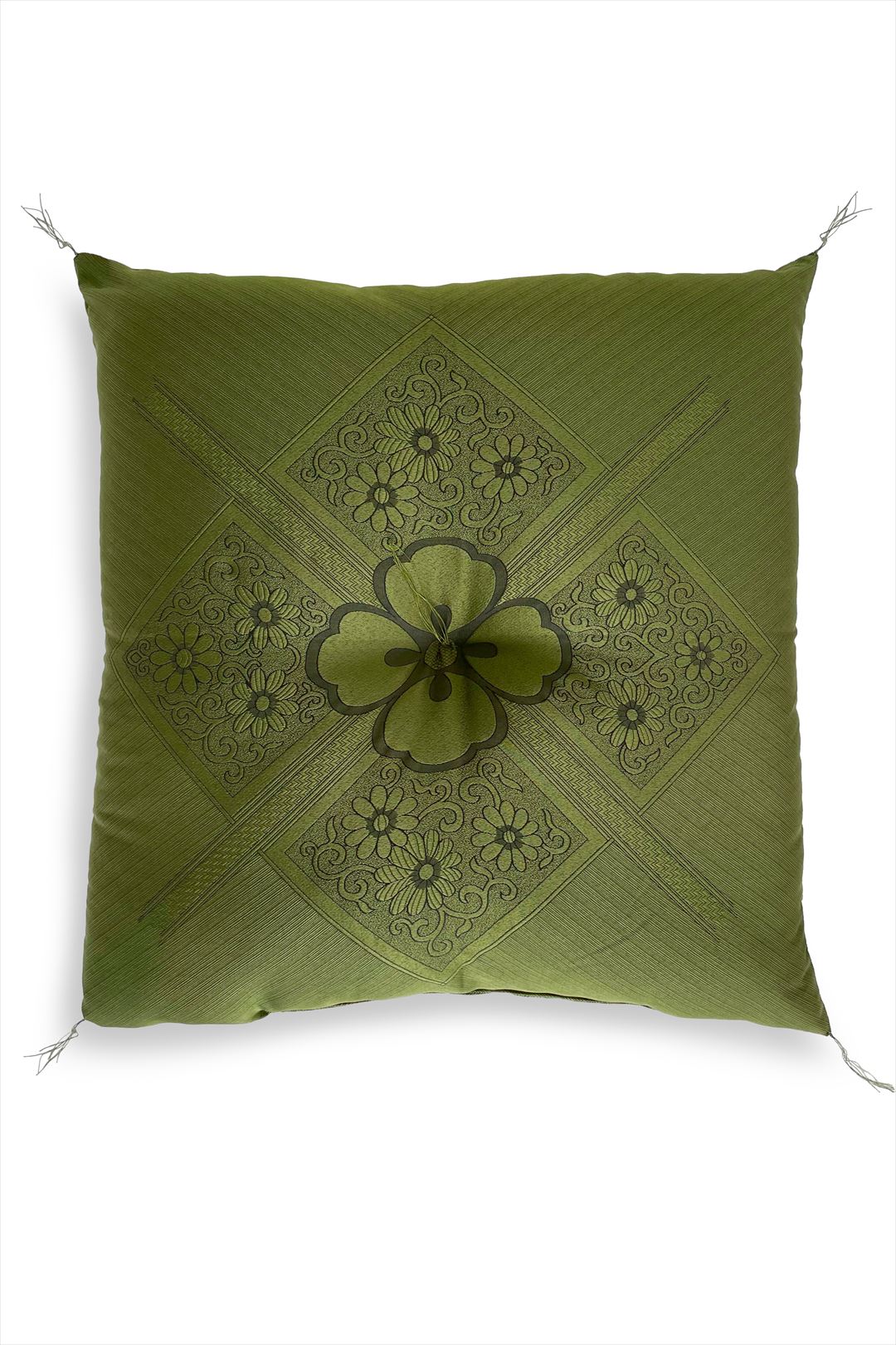 金鵄 和座布団 フクレ座布団 59×63cm 八端判 ハイウェイ柄 グリーン