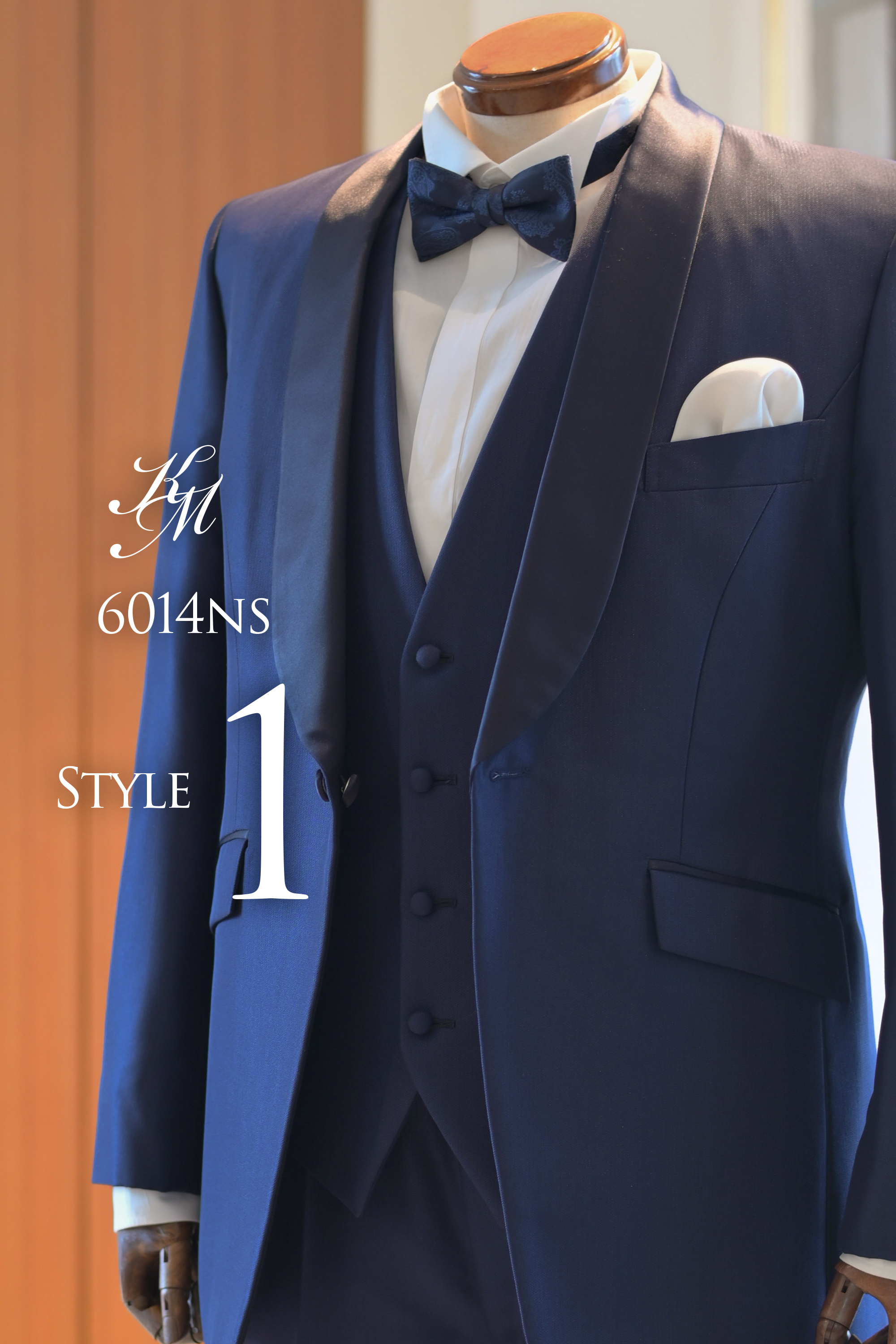 ショールカラーネイビー6014NS-4L 大きいサイズ タキシード レンタル