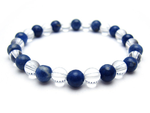 パワーストーンブレスレット ソーダライトAAA8ミリ クリスタル(水晶