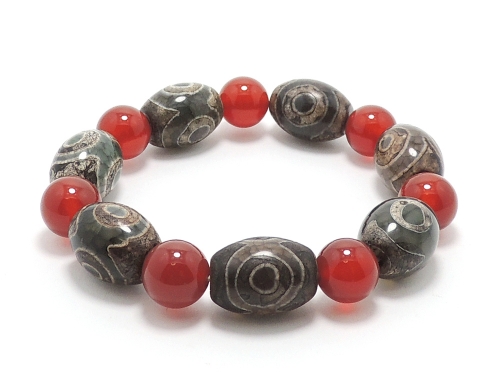 パワーストーンブレスレット レッドアゲートAAAA10ミリ グリーン