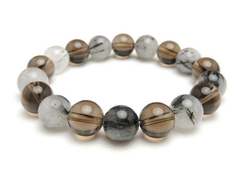 パワーストーンブレスレット ブラックトルマリンクォーツAAA10ミリ