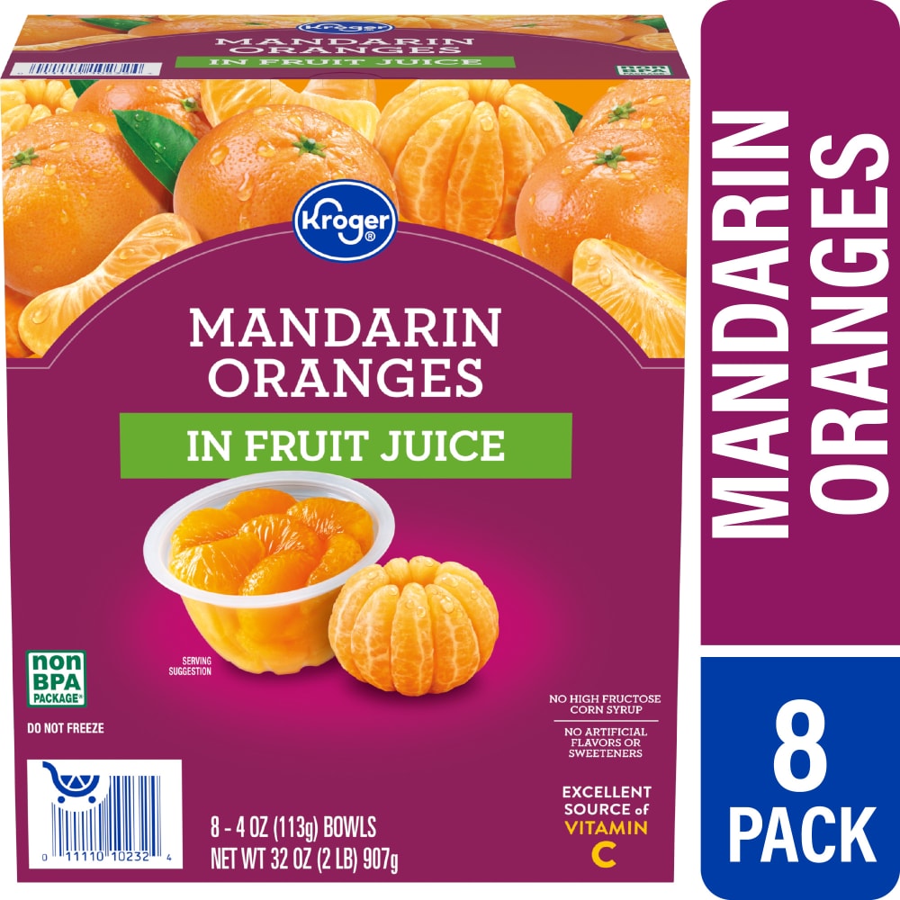 Kroger® Mandarin Orange Cups in 100% Juice, 8 ct / 4 oz - Kroger