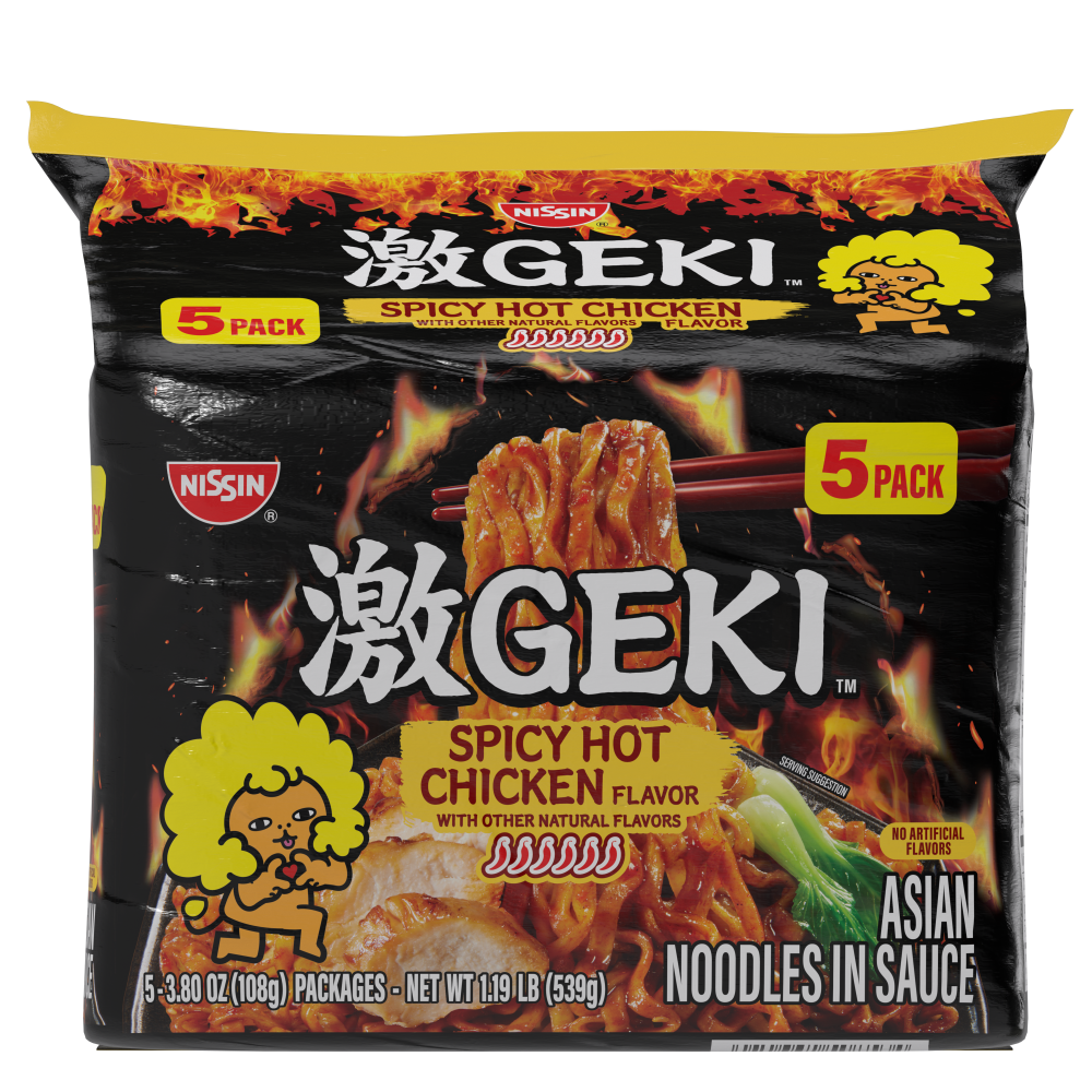 Nissin® Geki™ Spicy Hot Chicken Flavor Noodles, 5 ct / 3.80 oz