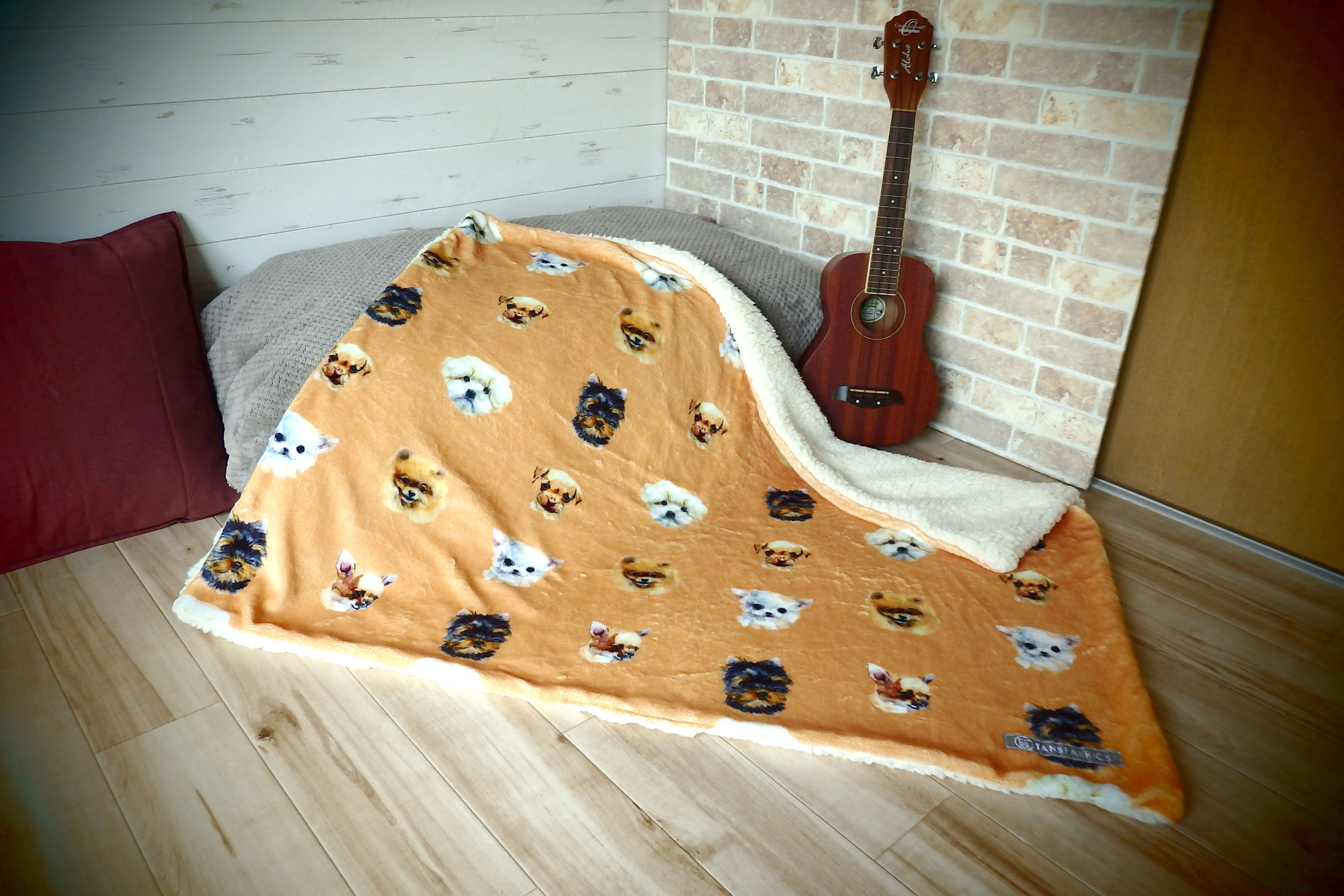 KEY STONE / フランネルボアブランケット CAT FACE ピンク