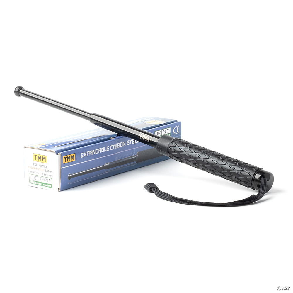 特殊警棒 高強度4135カーボンスチール 16インチ ブラック ラバー