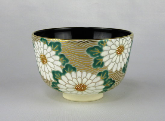 栗山園オンライン通販部 / 新品 菊に波茶碗 森里陶楽