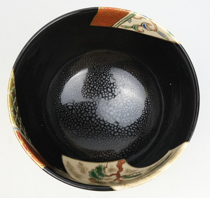 栗山園オンライン通販部 / 【出物】 黒釉地紙之図茶碗 8代高橋道八