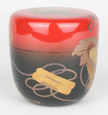 栗山園オンライン通販部 / 【出物】 宝尽蒔絵内平目大棗曙塗 中村恭蔵