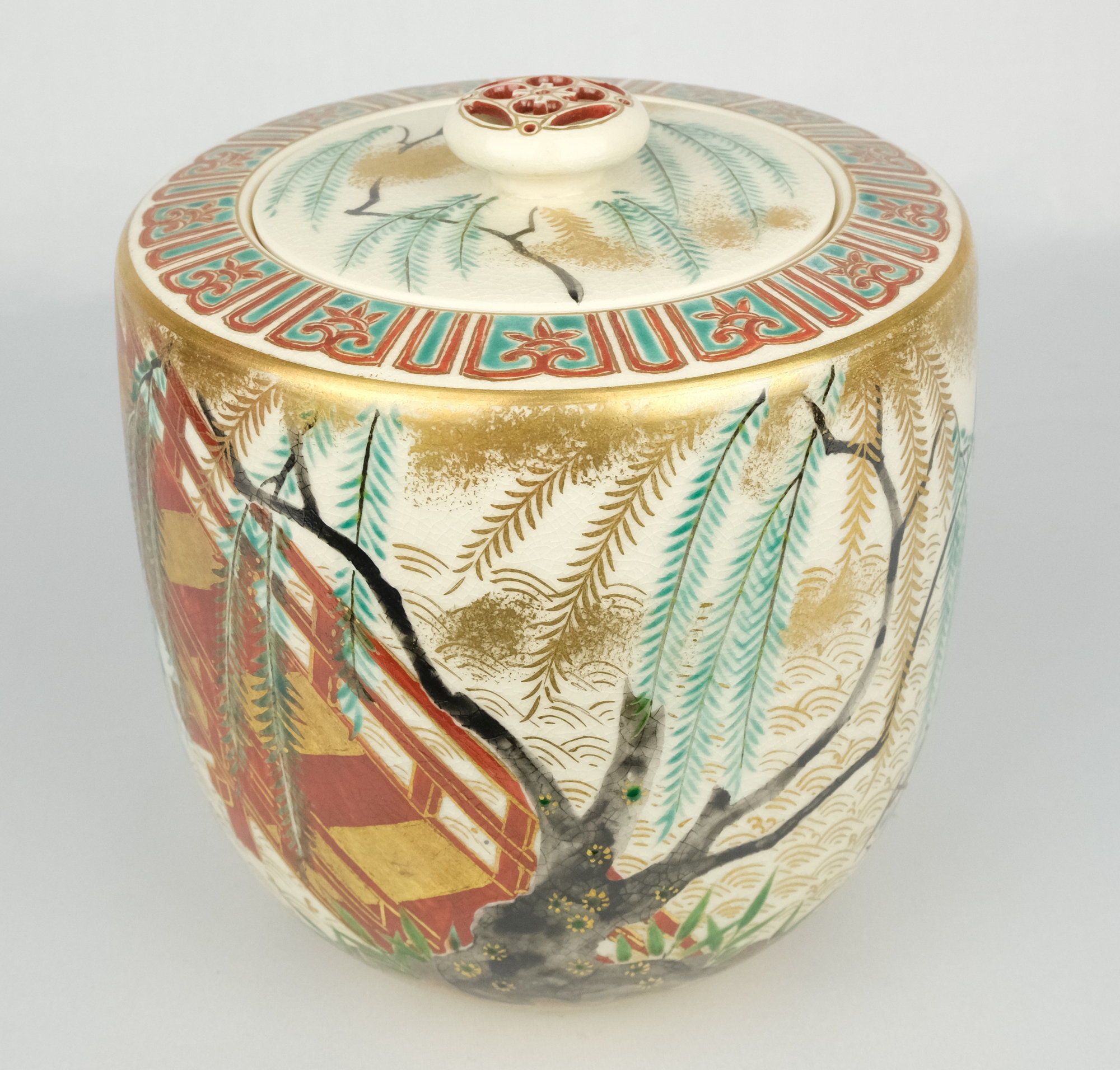 栗山園オンライン通販部 / 【出物】 仁清写柳橋水指 通次嵩山