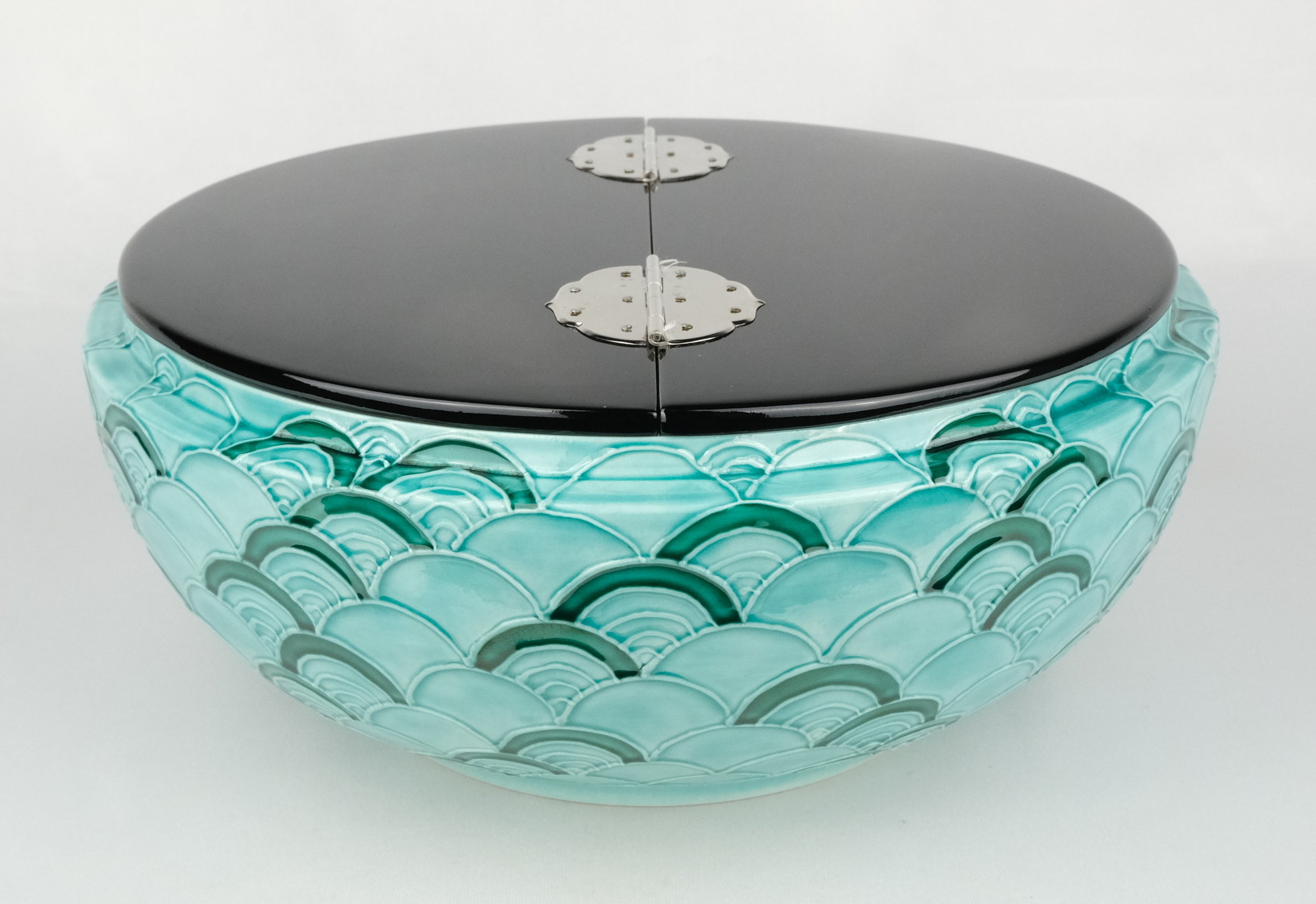 栗山園オンライン通販部 / 【出物】 青交趾青海波水指 加藤利昇