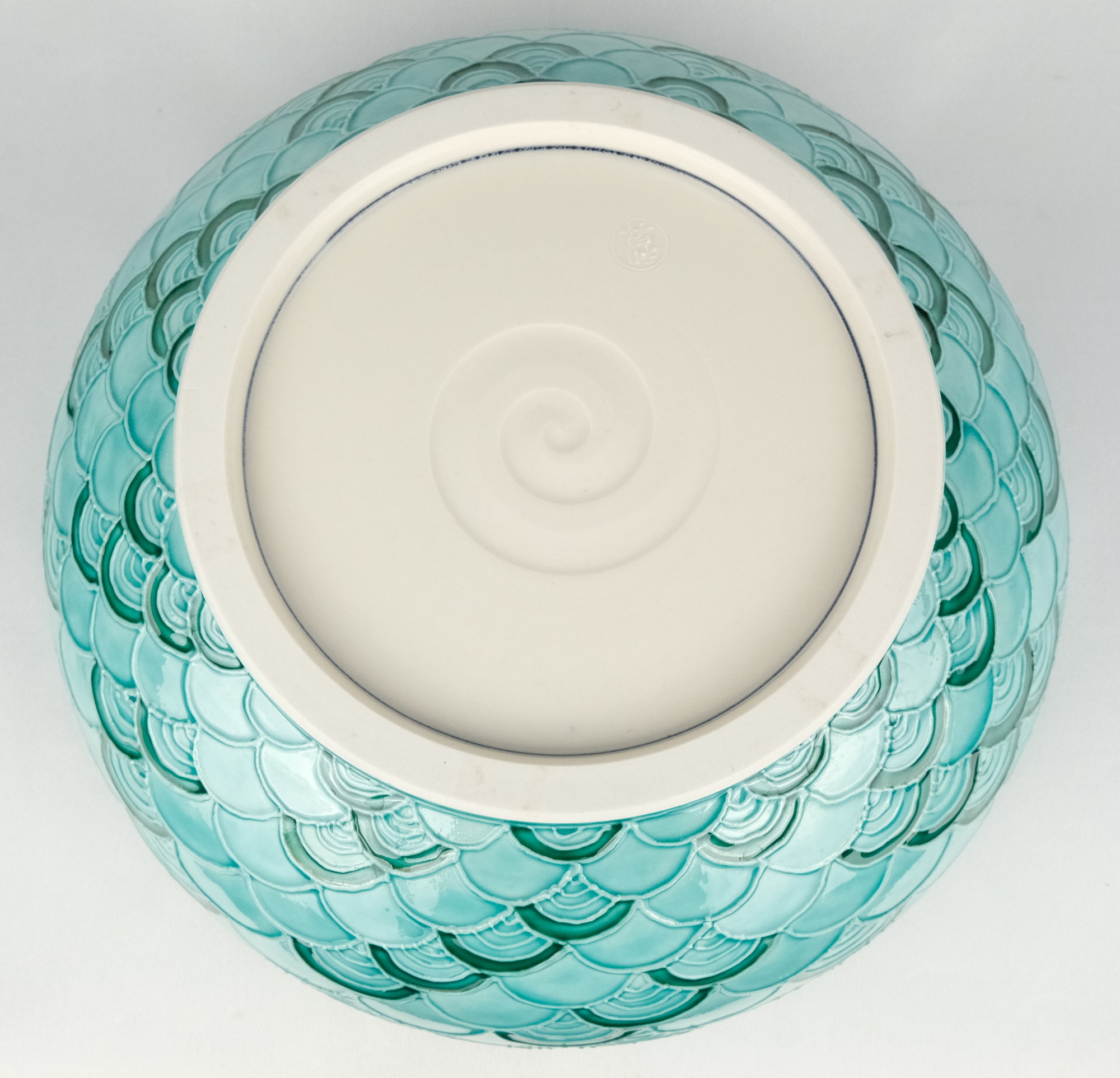 栗山園オンライン通販部 / 【出物】 青交趾青海波水指 加藤利昇