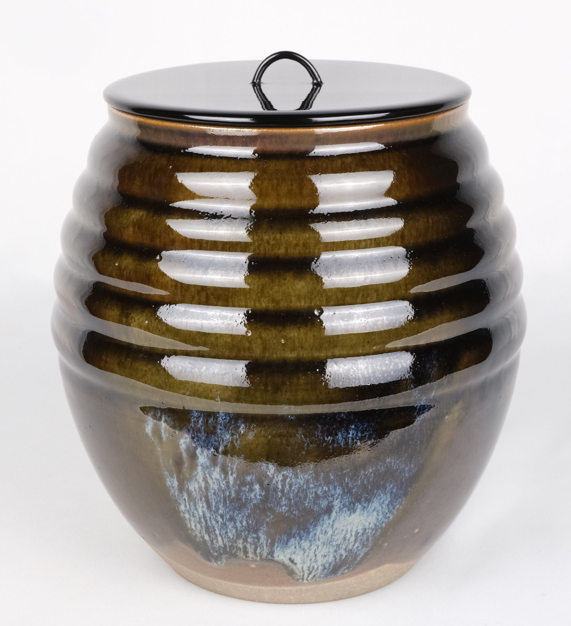 栗山園オンライン通販部 / 【出物】 膳所焼捻貫水指 陽炎園(岩崎新定