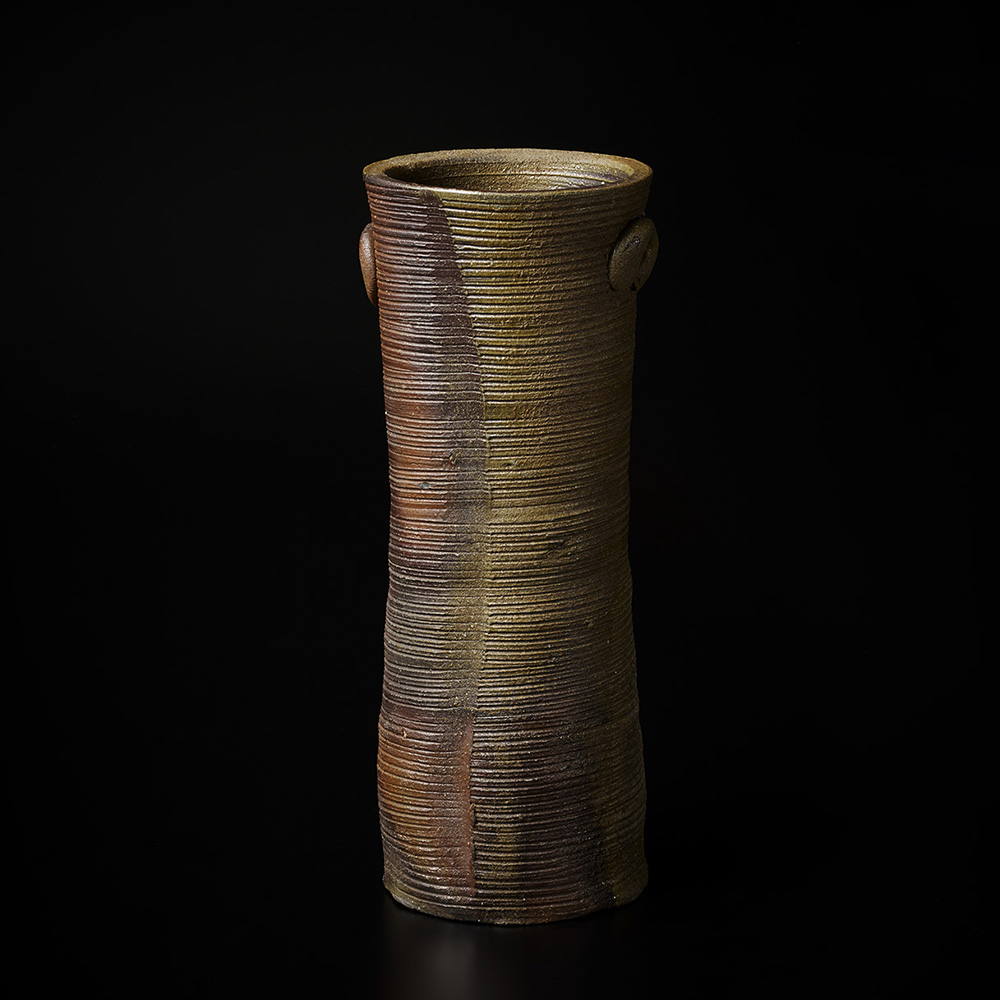 No.13 金重陶陽 備前糸目花入 / KANESHIGE Toyo Vessel, Bizen