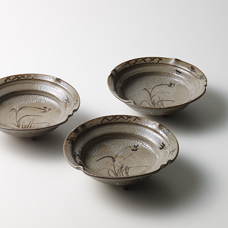 西岡良弘 - 絵唐津足付向附 五客 | しぶや黒田陶苑