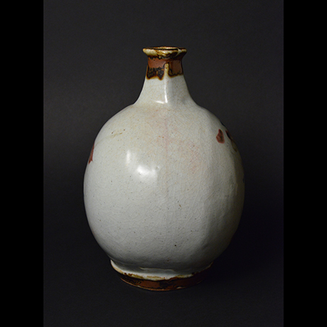 11. 河井寛次郎 辰砂草花扁壷 / KAWAI Kanjiro Flat vessel, Plant