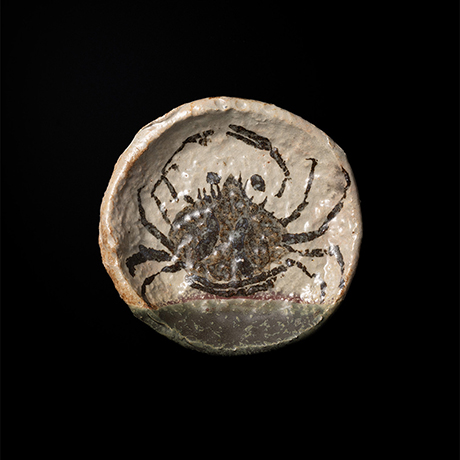 No.35 織部蟹絵文平向付 五客入 / A set of 5 dishes with crub design