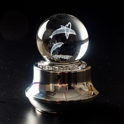 MUSICBOX】3Dレーザーボールオルゴール 月と天使 | オルゴール | 黒壁