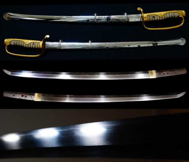 旧日本海軍サーベル型軍装拵え入りの新刀